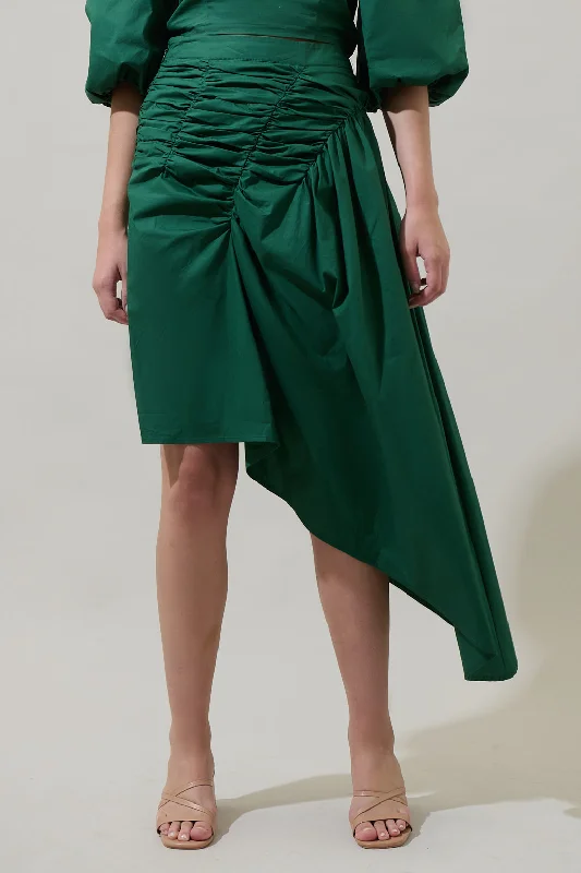 Jadey Belen Ruched Midi Skirt