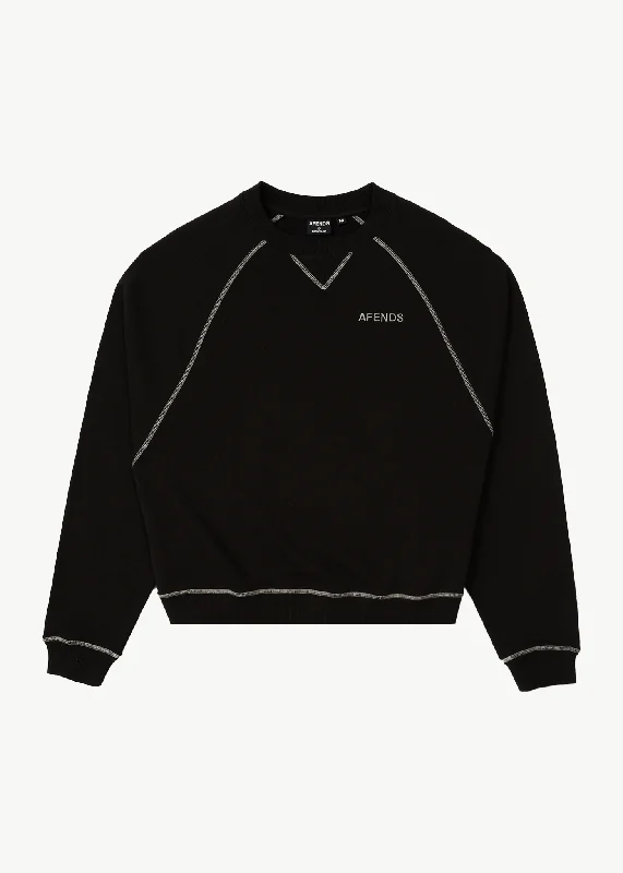 AFENDS Mens Burner - Crew Neck - Black