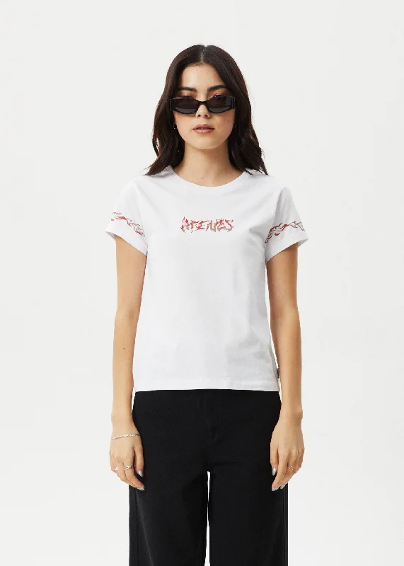 AFENDS Womens Scorched - Regular Tee - White