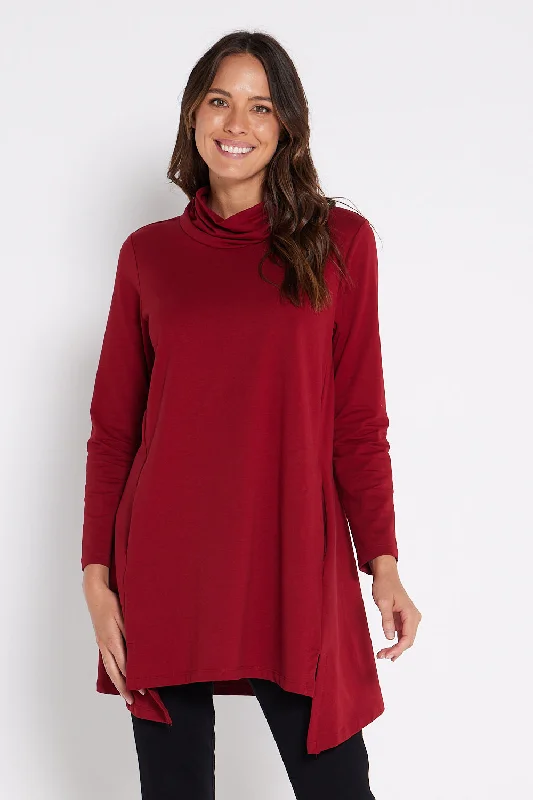 Joslin Cowl Tunic - Burgundy