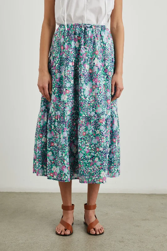 MARY SKIRT - NAVY LEILANI FLORAL