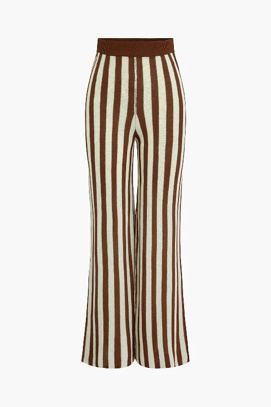 Stripe Print Knit Trousers