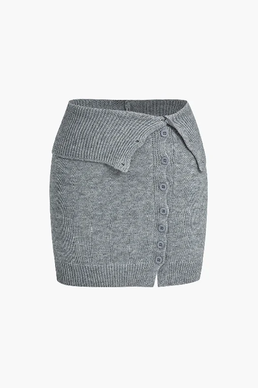 Button Sweater Skirt