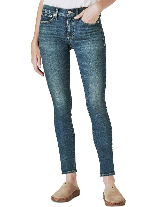 Ava Womens Mid-Rise Stretch Skinny Jeans