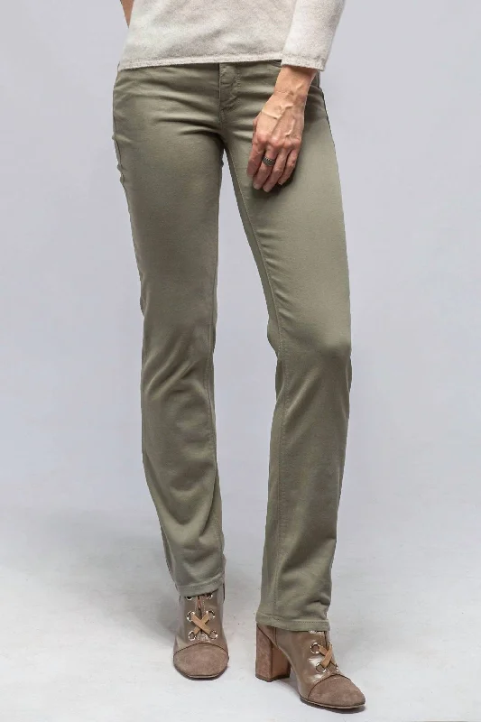 Dream Straight Cotton Stretch Jeans In Sage