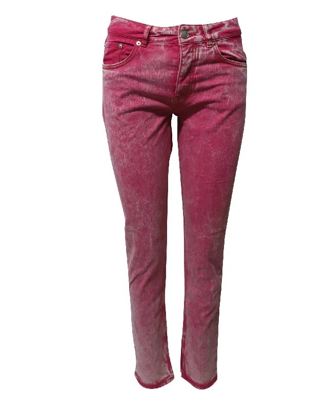 Ganni Washed Jeans in Pink Cotton