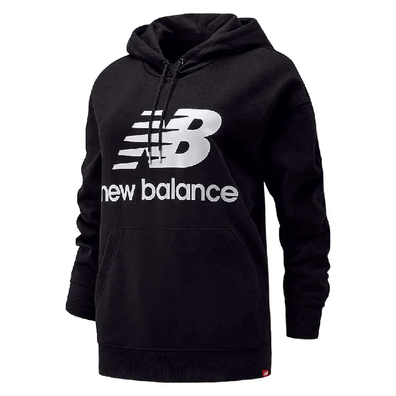 New Balance - Women's Essentials Stacked Logo Oversized Pullover Hoodie (WT03547 BK)