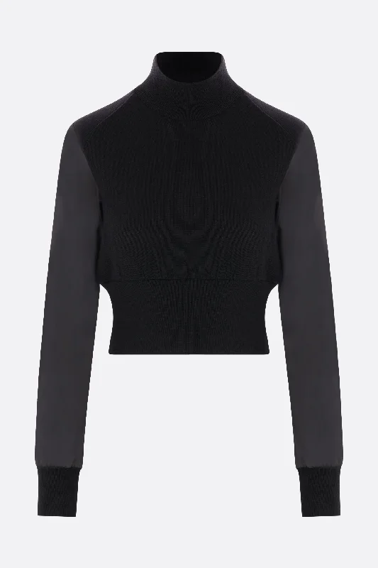 wool and nylon cropped sweater