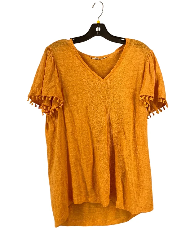 Top Short Sleeve By Chicos In Orange, Size: 2