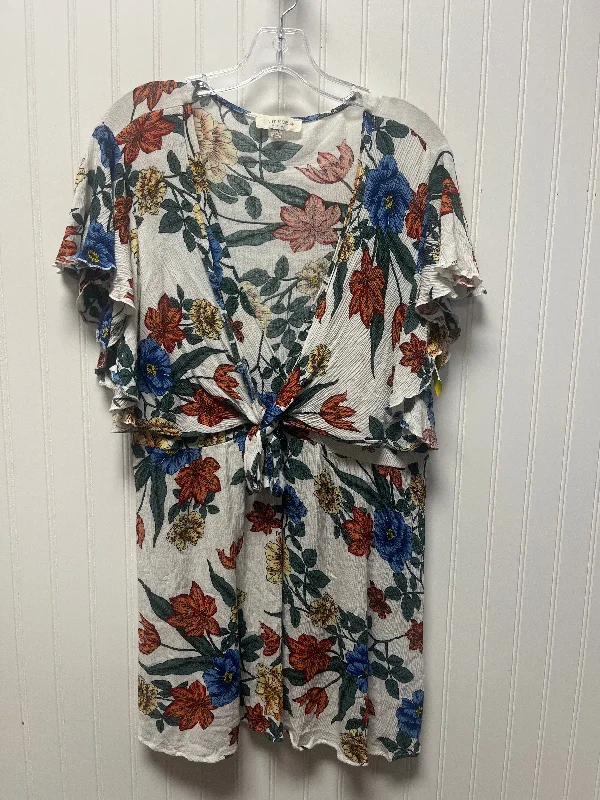 Top Short Sleeve By Umgee In Floral Print, Size: 1x