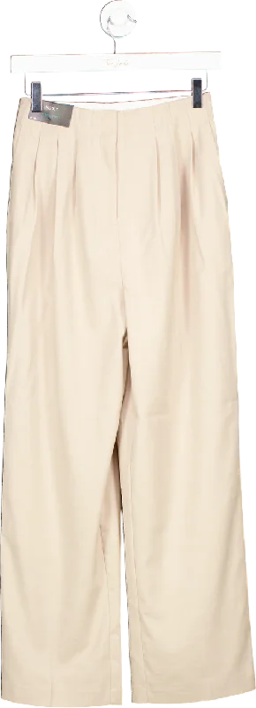 Next Beige Straight Trousers UK 6S