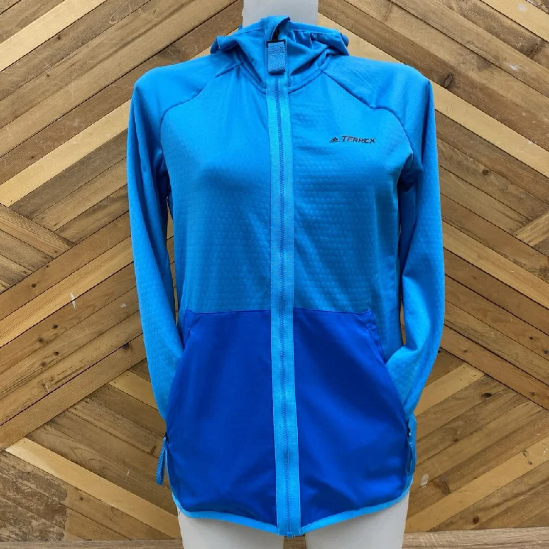 Adidas Terrex - Women's Full-Zip Tech Fleece Lightweight Jacket - MSRP $130: Light Blue/Blue-women-