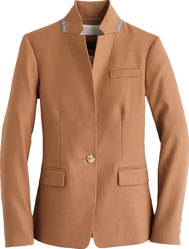 J.CREW Beige Warm Camel Regent Blazer In Wool Flannel BNWT UK 6 TALL