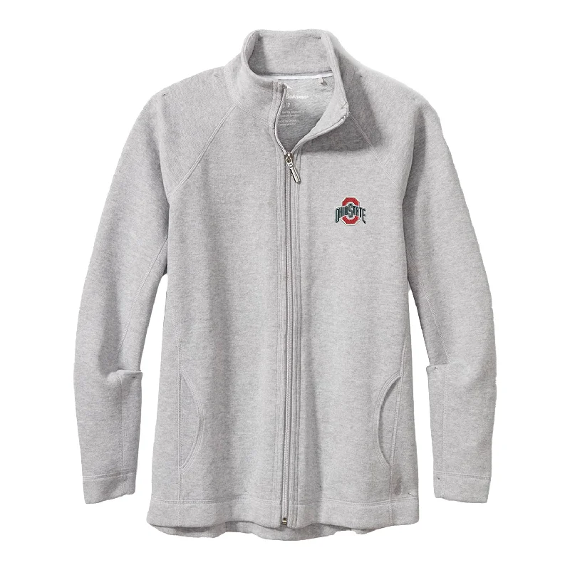 Ladies Ohio State Buckeyes Aruba Gray Full Zip Jacket