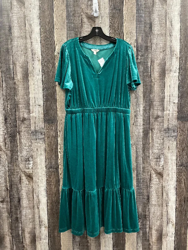 Dress Casual Midi By Terra & Sky In Green, Size: L