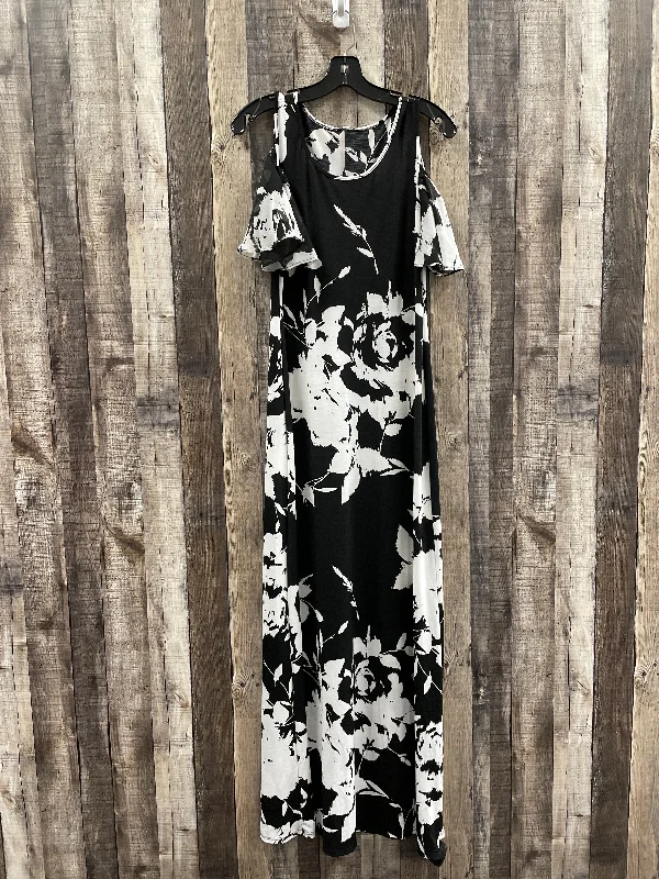 Black & White Dress Casual Maxi Emerald, Size M