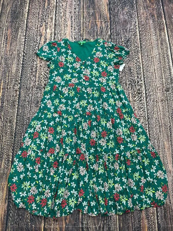 Green Dress Casual Maxi Dip, Size Xs