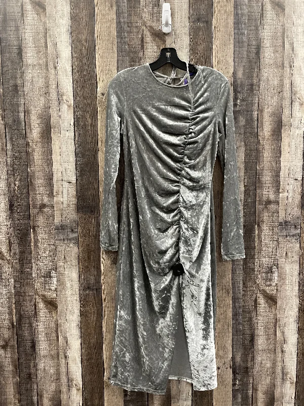 Grey Dress Casual Maxi Cme, Size M