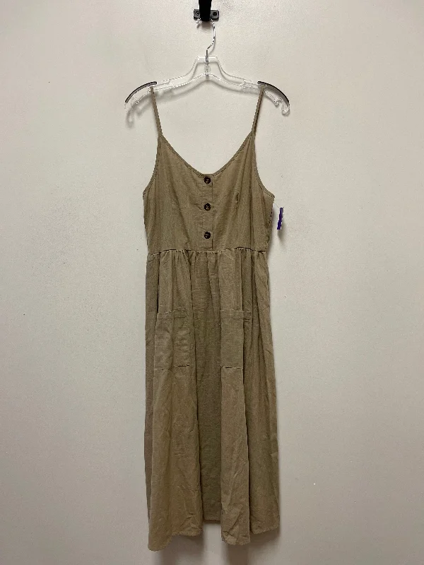 Tan Dress Casual Maxi Shein, Size L