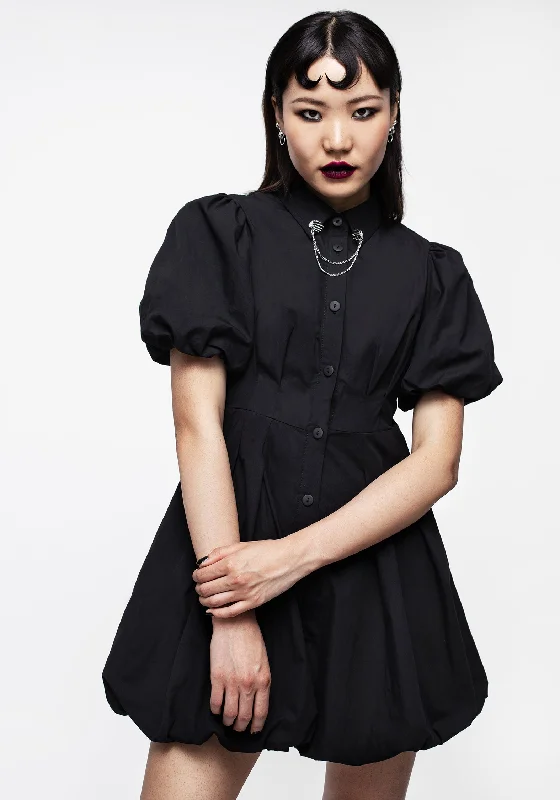 Skeleton Collar Bubble Hem Mini Dress