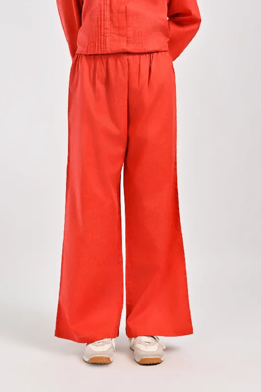 TEXTURED WIDE LEG PANTS