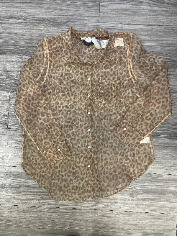 Blouse Long Sleeve By Rachel Zoe In Animal Print, Size: Xl