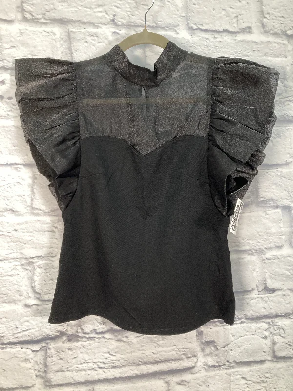 Blouse Short Sleeve By Eri + Ali In Black, Size: S