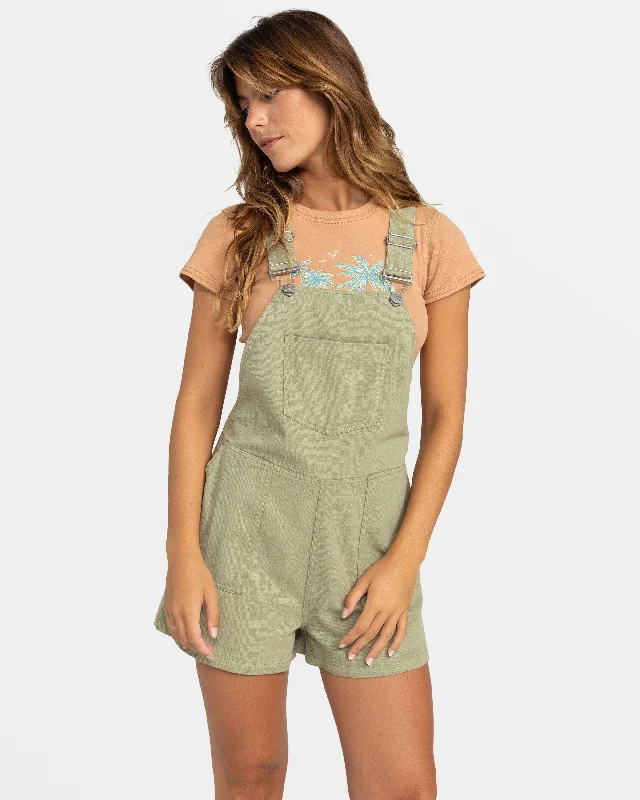 Crystal Coast Short Overall - Oil Green