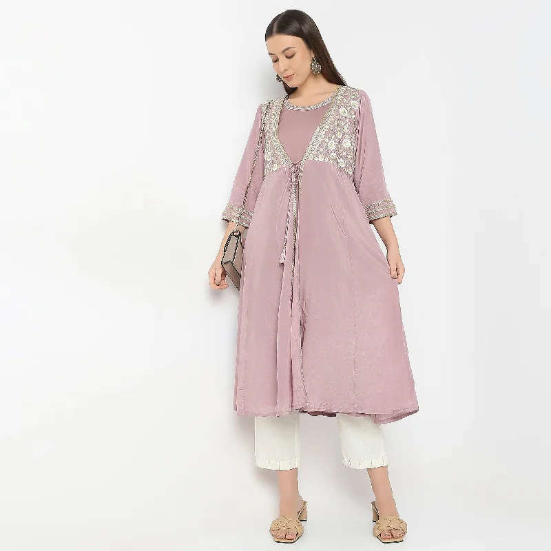 Flare Fit Embroidered Kurta