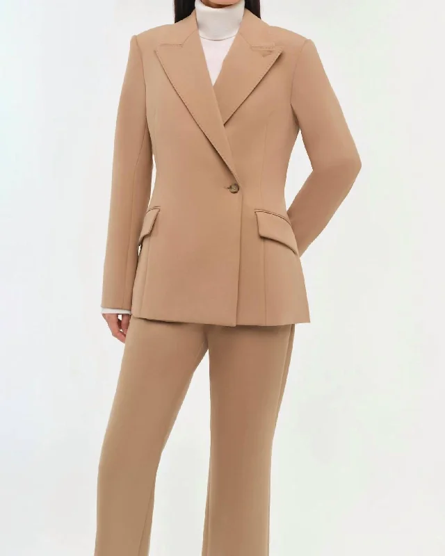 Surabhi Blazer In Camel