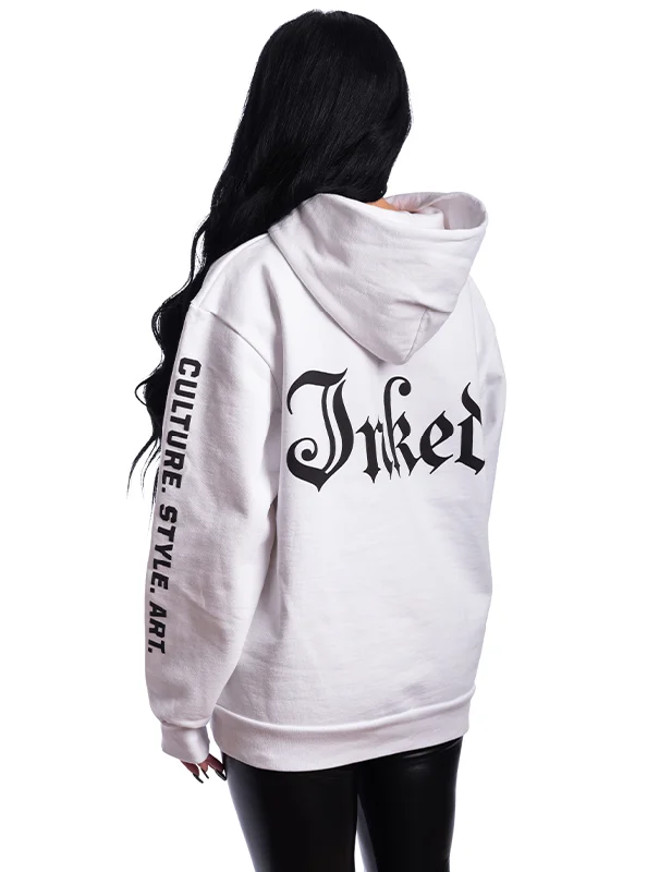 Unisex Inked Culture Style Art Hoodie - White