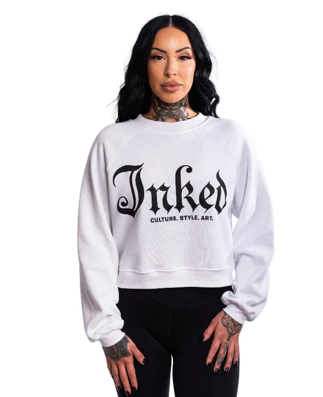 Women's Inked Mag Logo Crop Raglan Sweatshirt