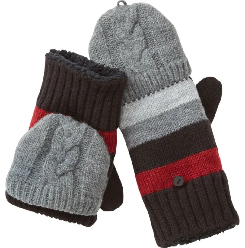 Women's Striped Knit Convertible Mitt